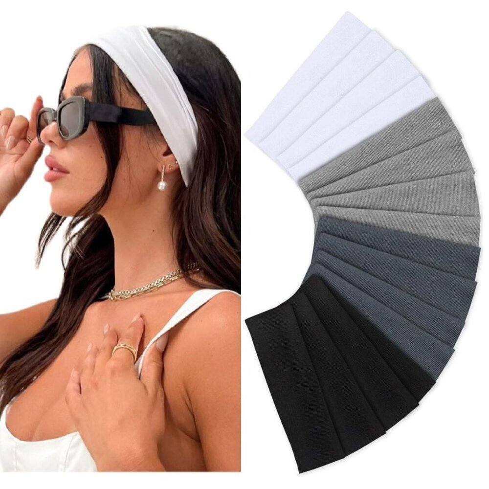 Headbands for Women Non Slip 16 Pack Elastic Sports Hair Bands for Women, Soft C